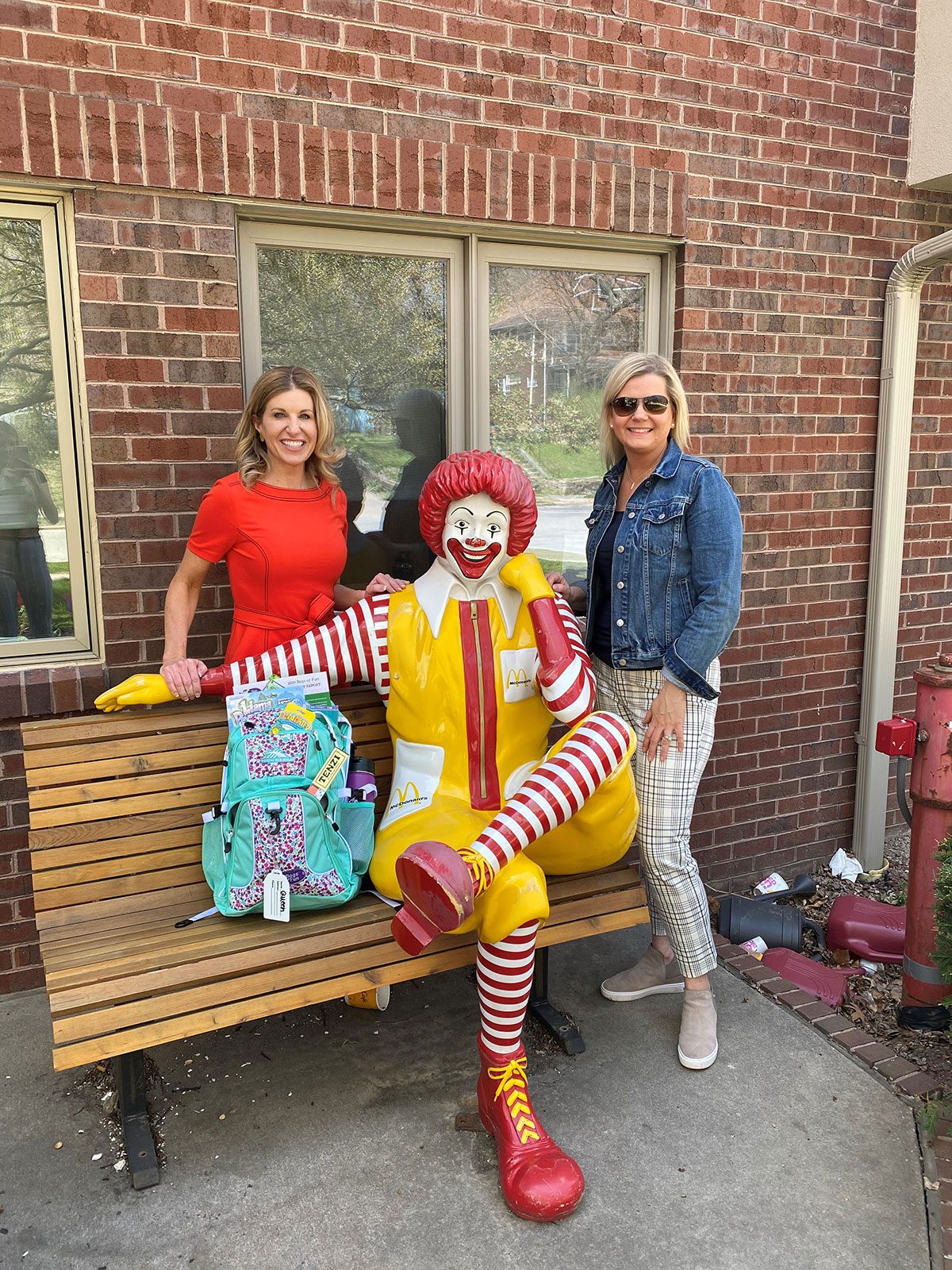 Staff with Ronald McDonald Statue